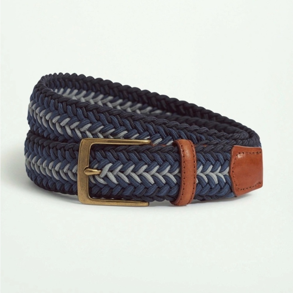 Brooks Brothers Men's Stretch Braided Belt navy size xl